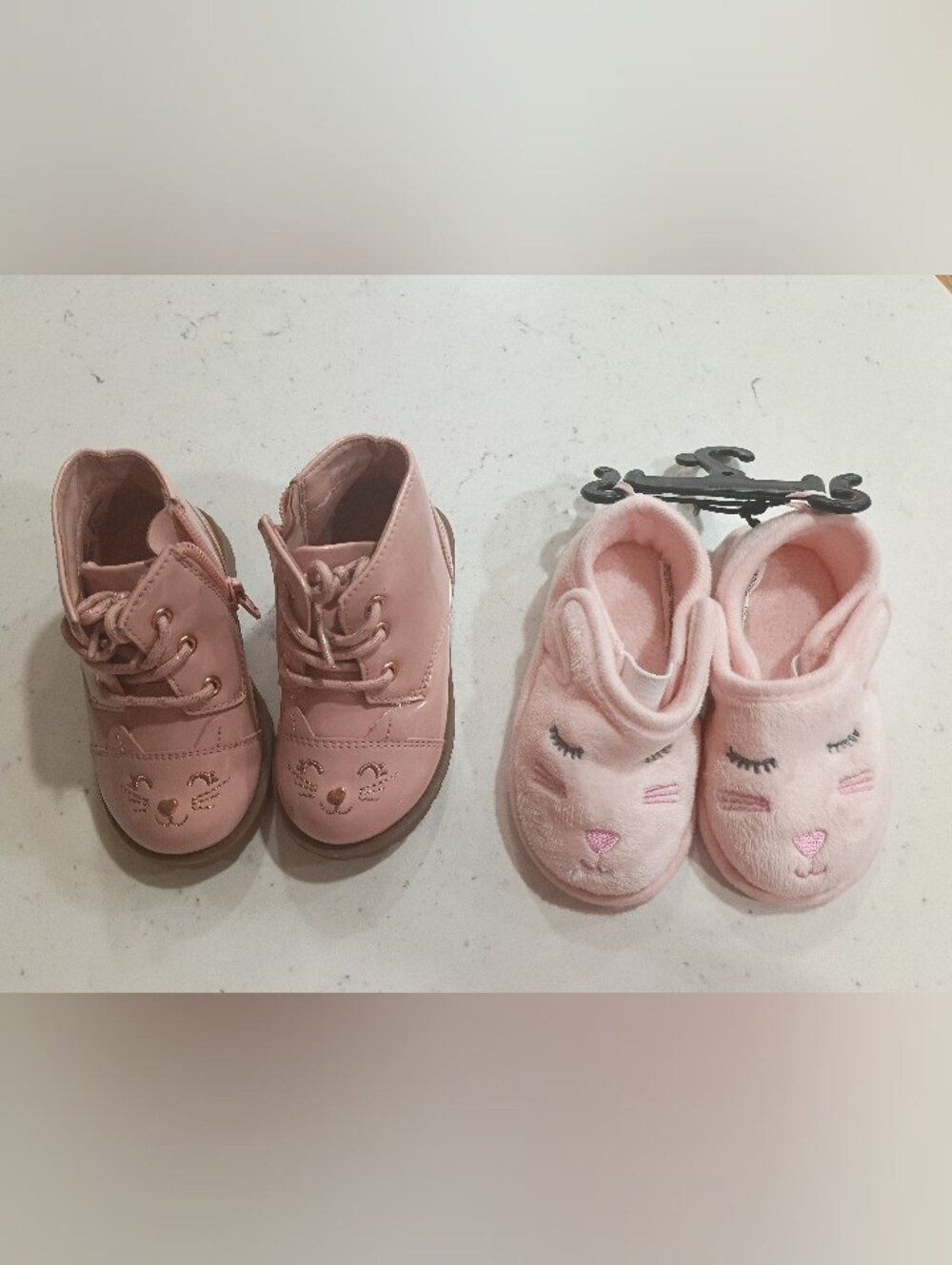 Kids Pink Animal Face Boots and Slippers Set